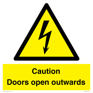 Caution Doors open outwards